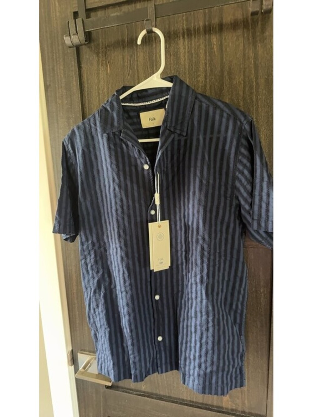 Folk Men's Striped Short Sleeve Shirt